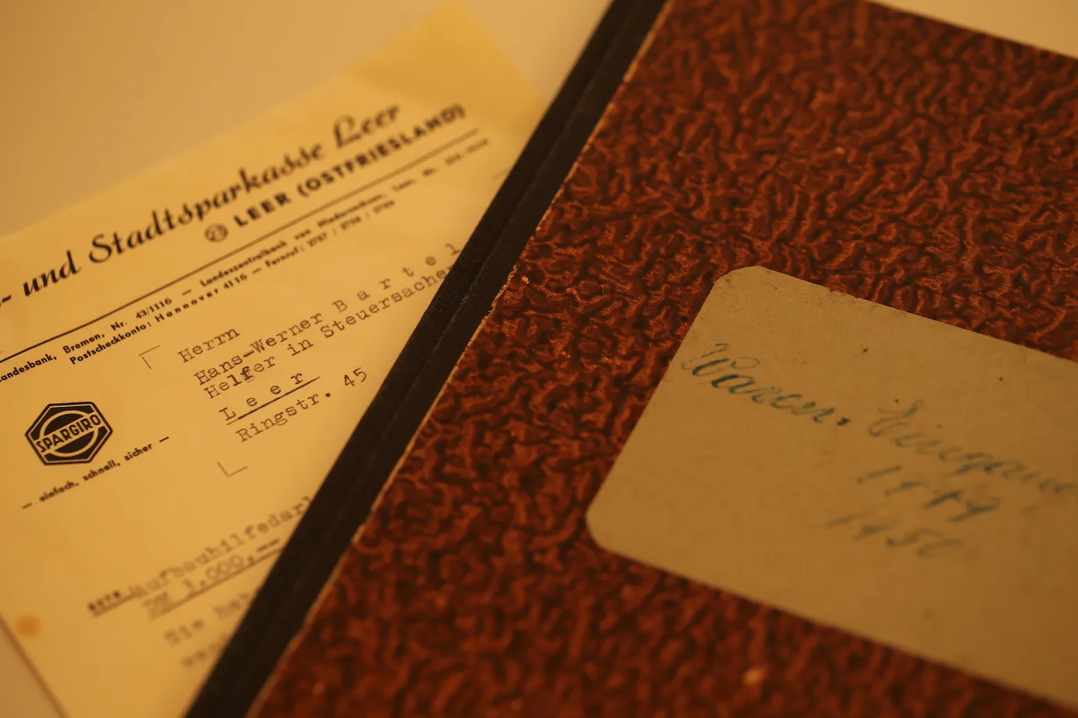 Historisches Sparkassenbuch von Hans-Werner Bartels aus den Anfangsjahren der Kanzlei